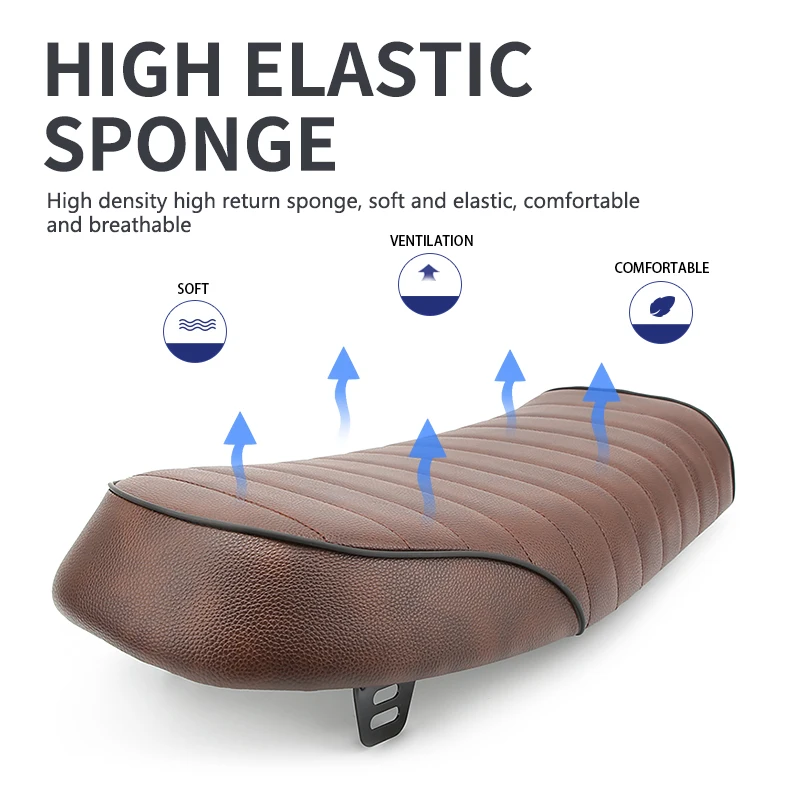 Factory Selling Price Modified Parts Waterproof Universal Retro Motorcycle Seat Cover Motorbike Seat for Honda 125