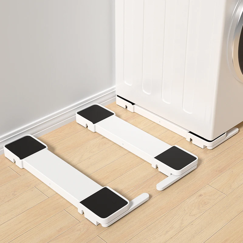 074-006 Single-Layer Shock Absorbing Laundry Shelf Non-Slip Rubber Mount Stand with Padded Organizer Storage Holders & Racks