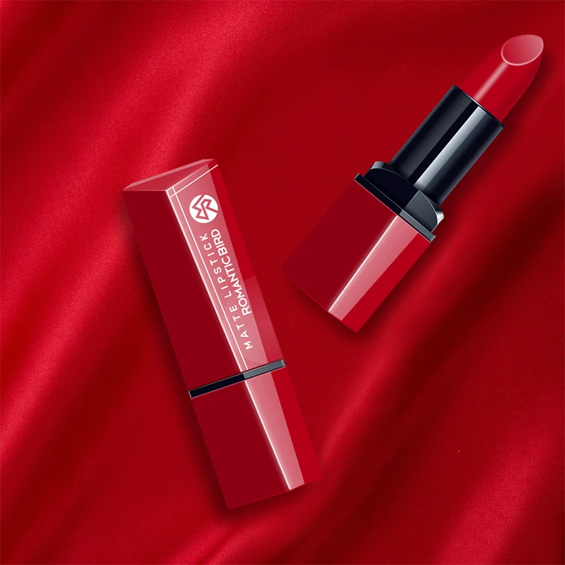 Romantic Bird Unique Geometry Container Velvet waterproof Woman Cosmetics Lipstick Sexy matte Vegan OEM ODM non-sticker lipstick