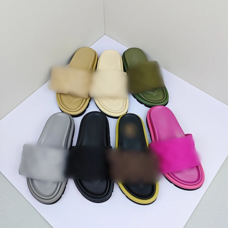 Wholesale designer brand ladies summer fashion platform sandals Luxury slides slippers for women