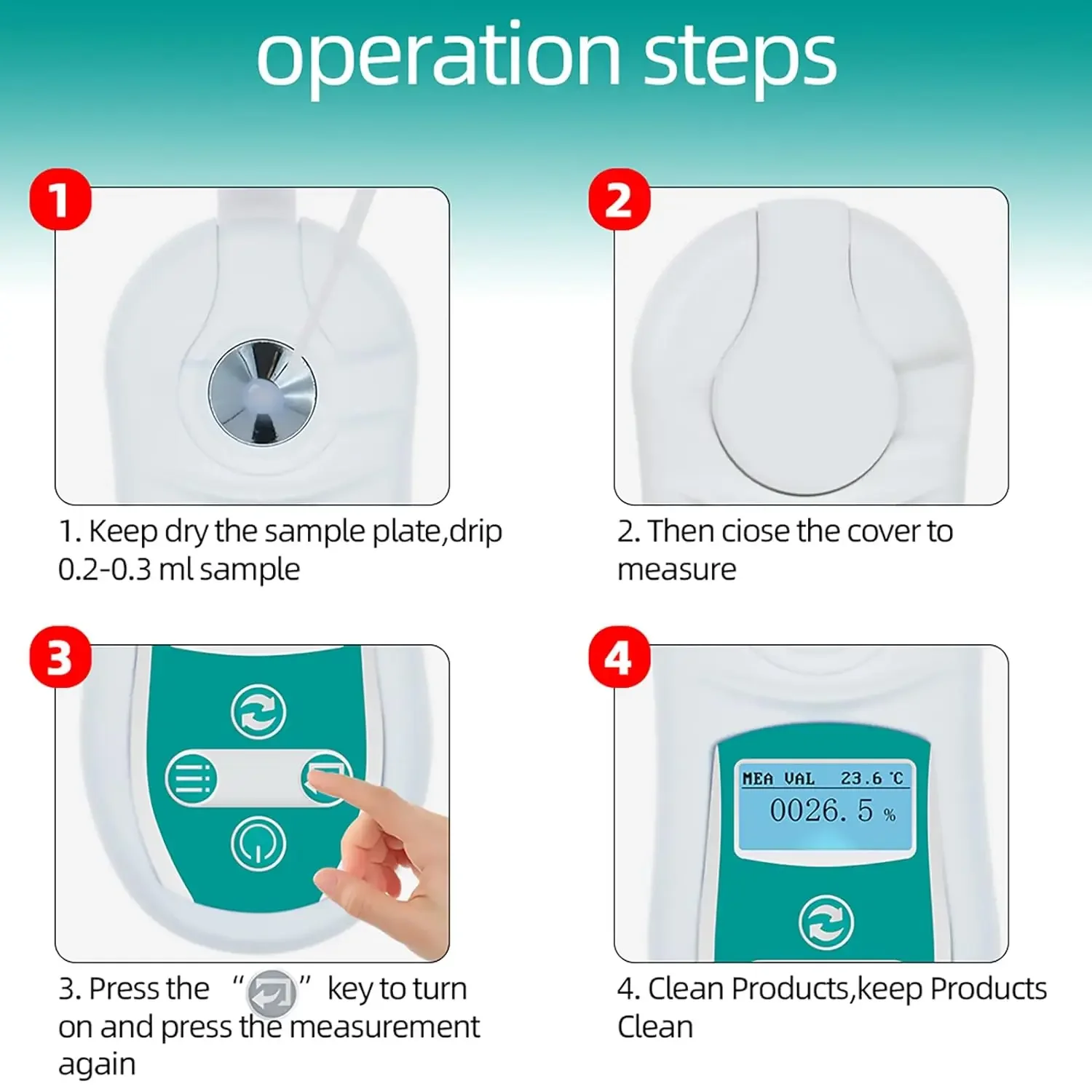 Digital Brix Refractometer Range 0-53% BRIX High Accuracy Portable Refractive Index Tester Juice Carbohydrate Content
