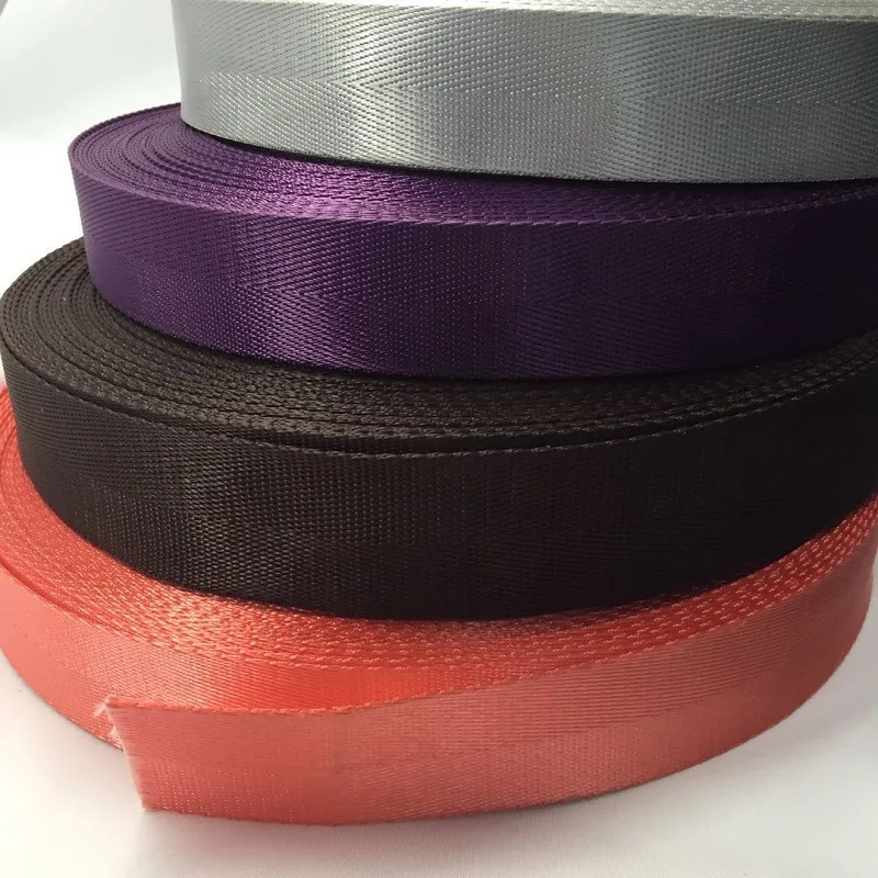 Custom size colorful herringbone webbing twill nylon webbing for bag strap