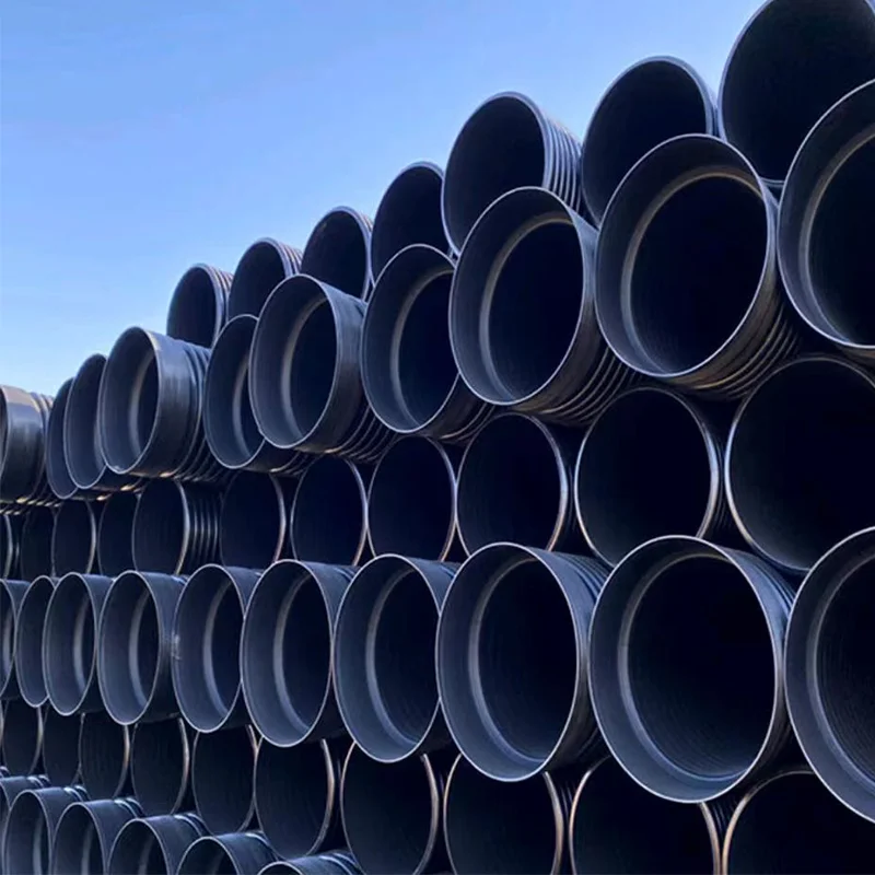 Sewage system Double wall corrugated Black 80mm 40 inch hdpe pipe reliance hdpe pipe price list manufacture