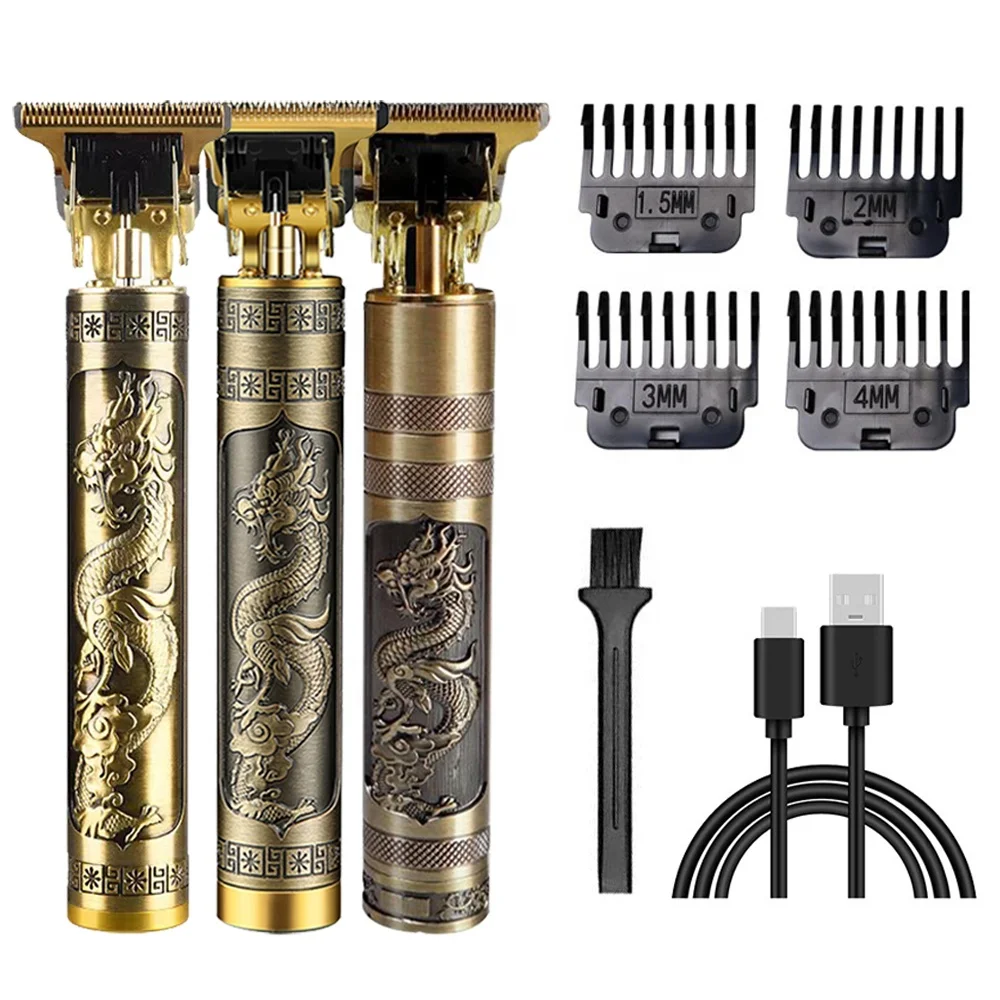 Professional Cordless Hair Trimmer Rechargeable T-blade Trimmer Hair Clippers For Men Zero Gap Baldhead Beard Shaver