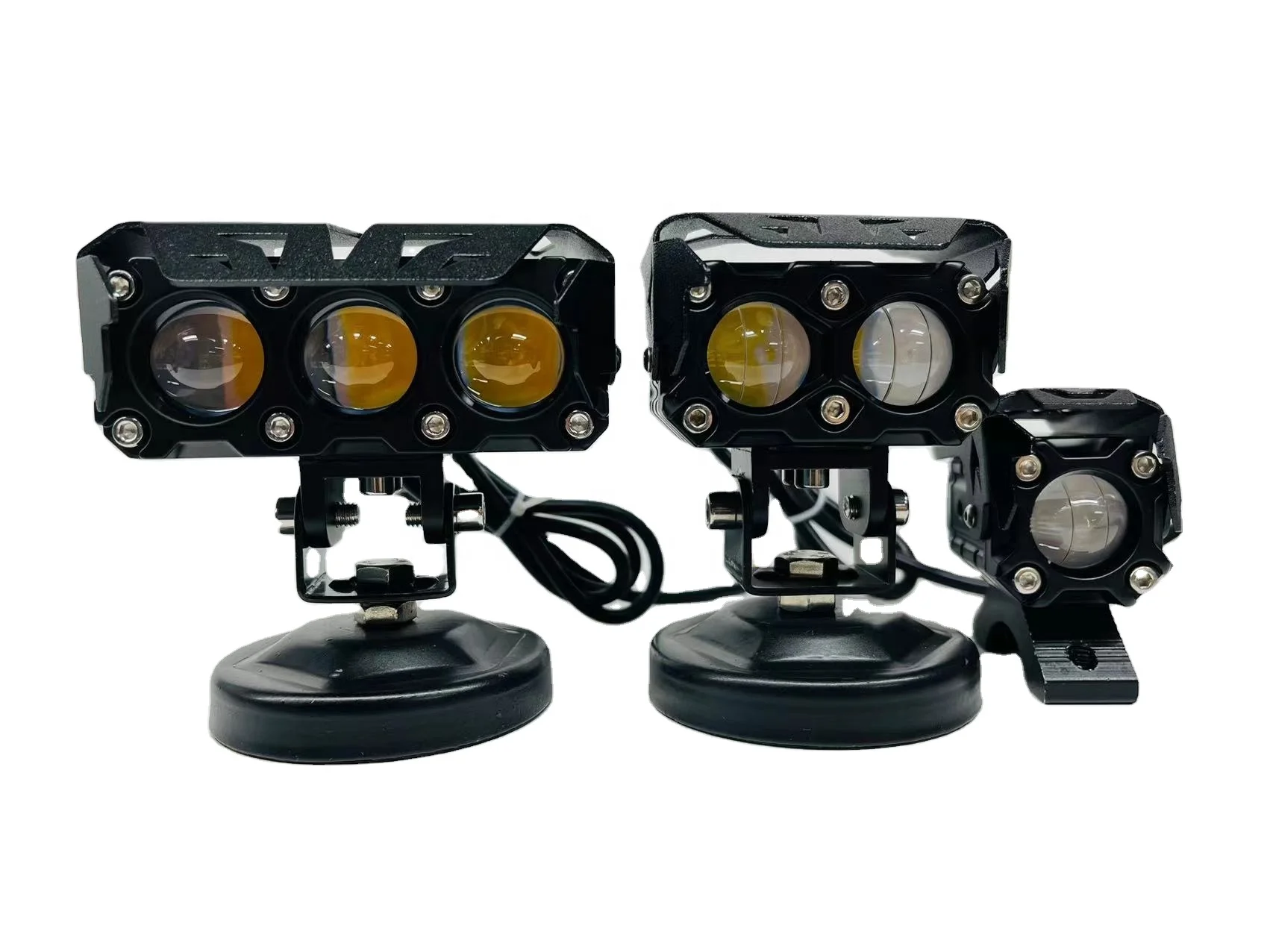 2021 New LED Motorcycle Dual Color Driving Light 40W LED Headlight Driving Moto Spotlight Auxiliary Light