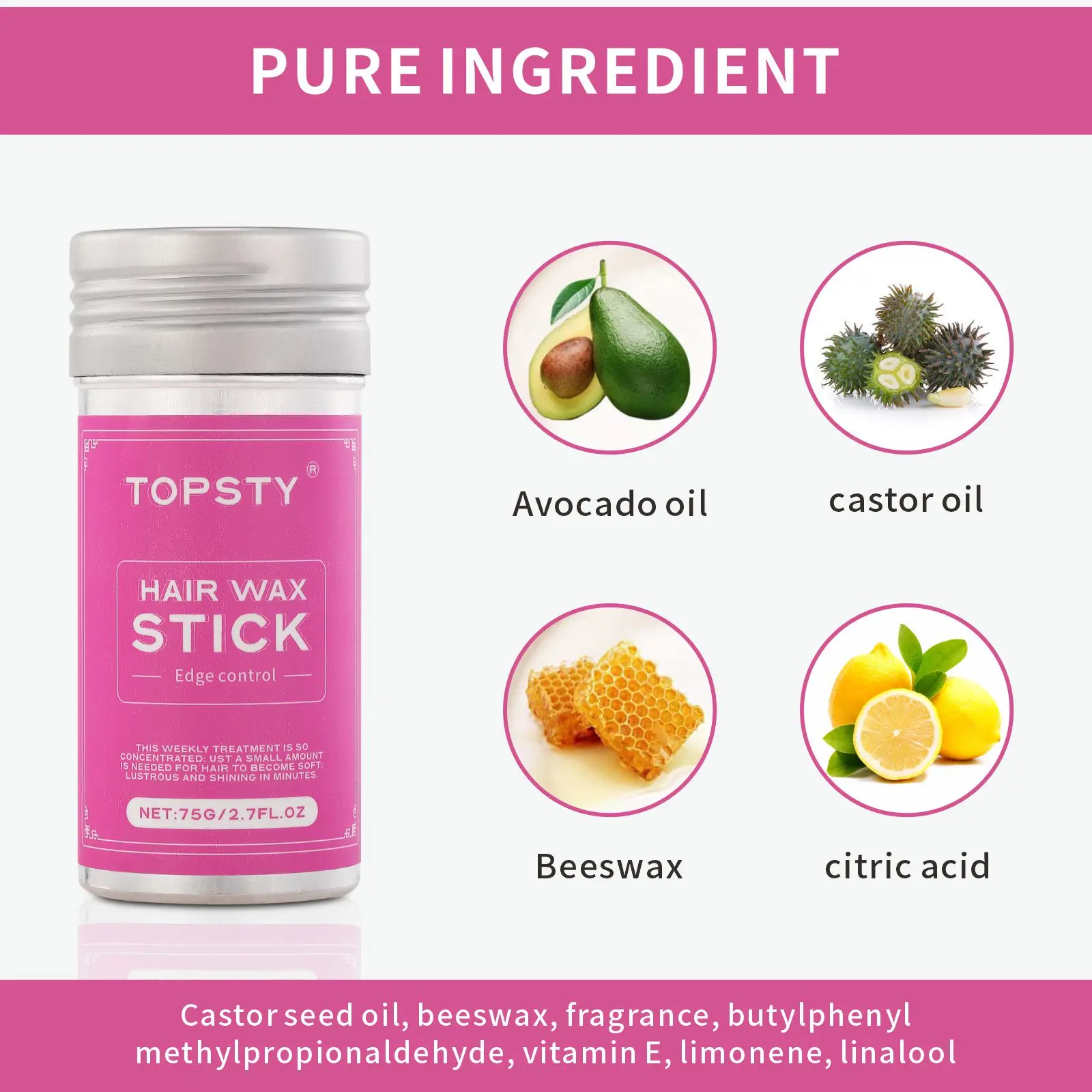 Factory price Hair Wax Stick For Ladies Private Label Seal Stick Wax products Custom Logos Strong Styling Hair Wax Stick