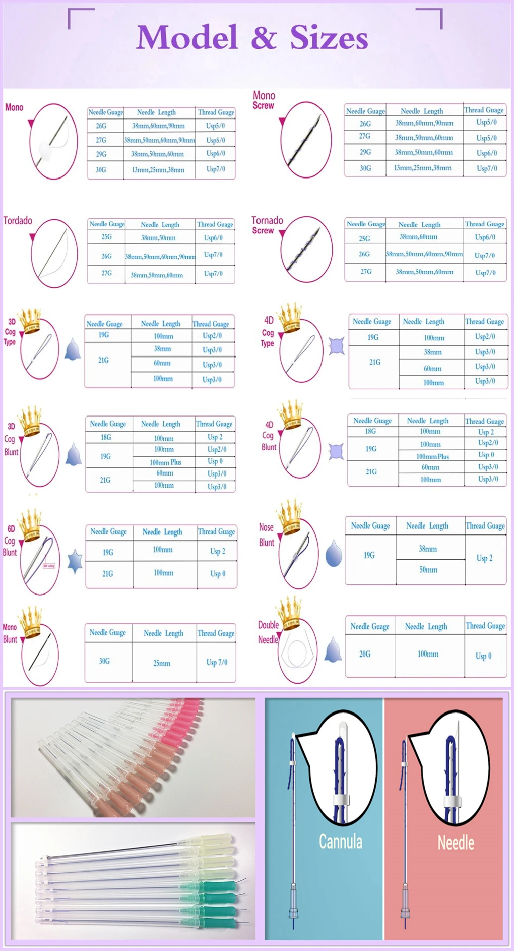 pcl thread mono 30g25mm for under eye wrinkles eye bag treatment