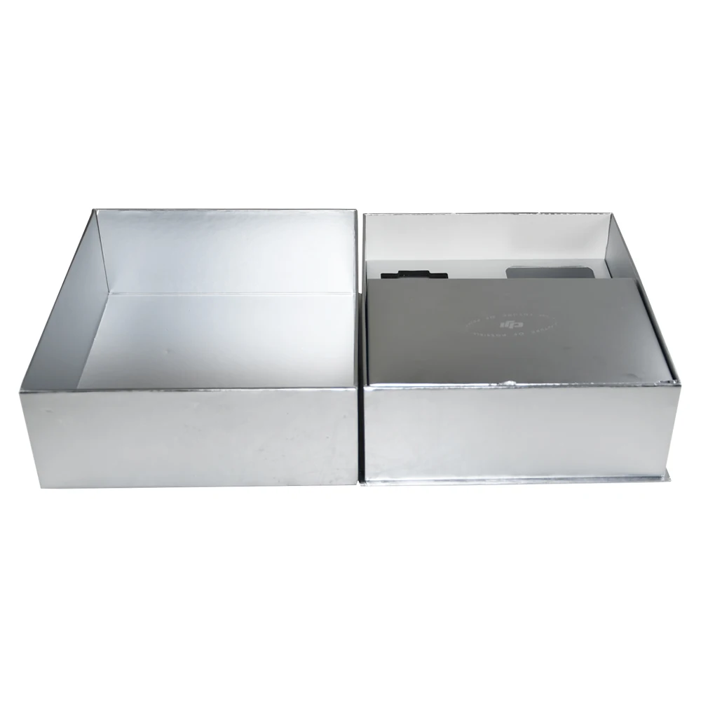 Custom logo luxury silver cardboard professional aerial drone handheld camera electronic lid and base packaging paper gift box