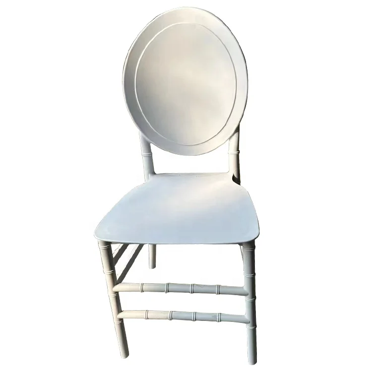 White Stackable Round Back PP Resin Wedding Event Chair