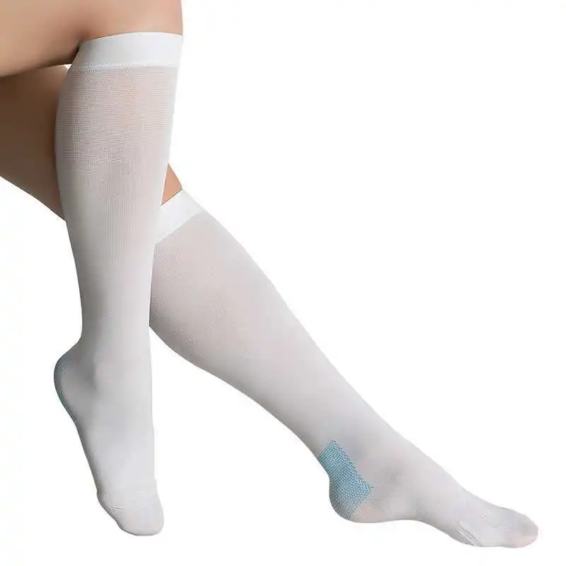 Calcetines compresivos custom unisex anti embolism compression stockings 15-20 mmhg knee high compression sock