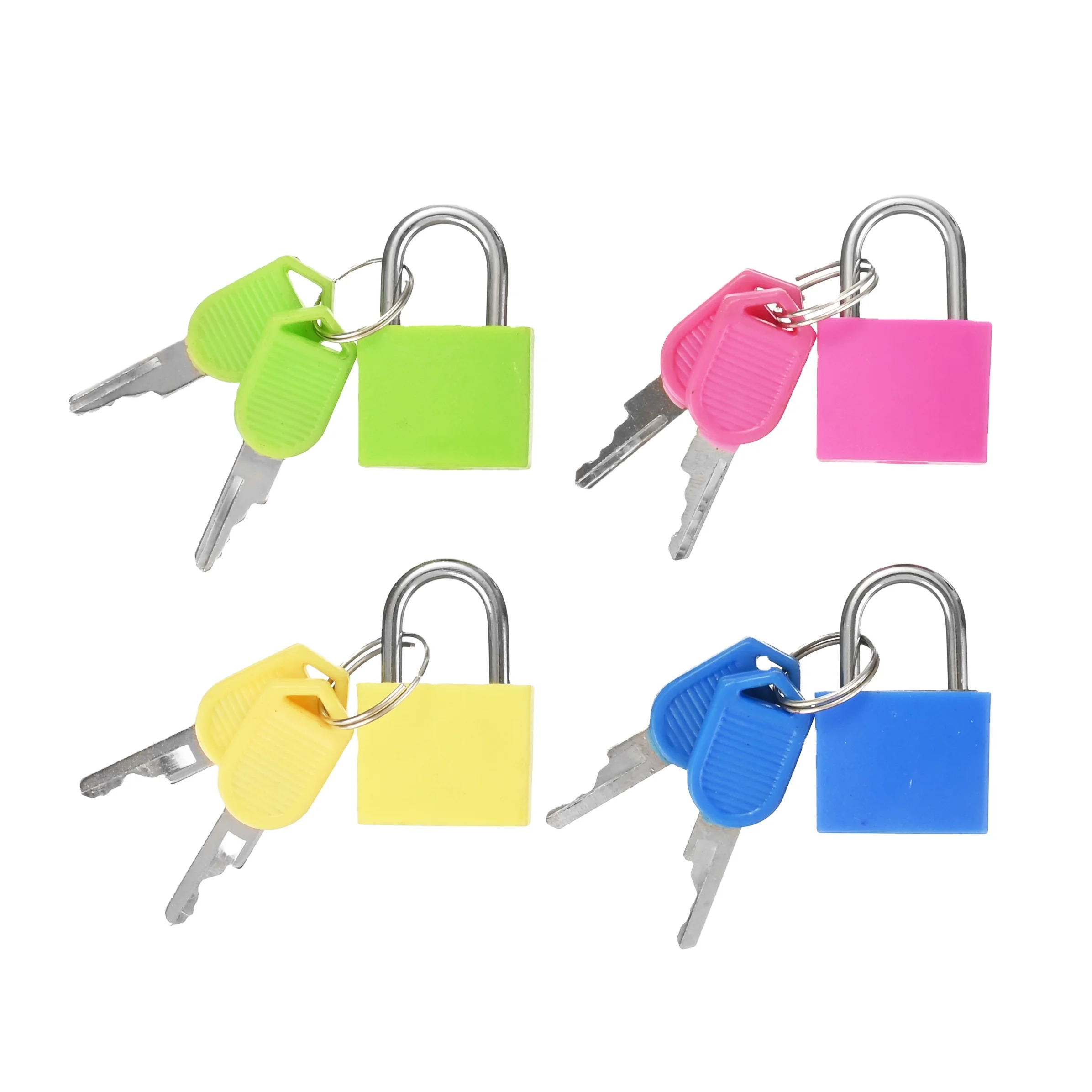 Colorful Factory ABS Plastic Cover Small Brass Luggage Padlock Key Lock Set