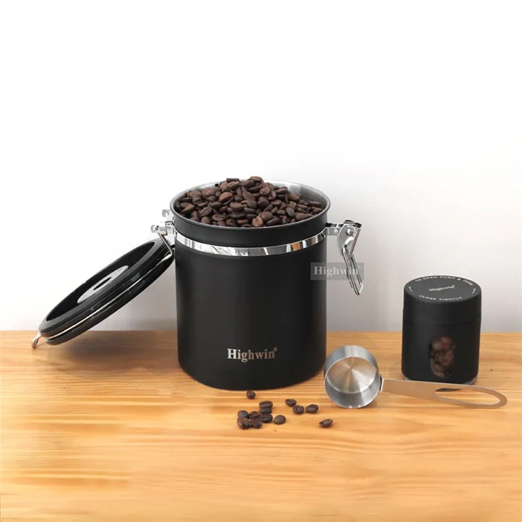 Co2 Valve With Built-in Date Stainless Steel Wheel  Food Storage Container Coffee Grounds Airtight Container