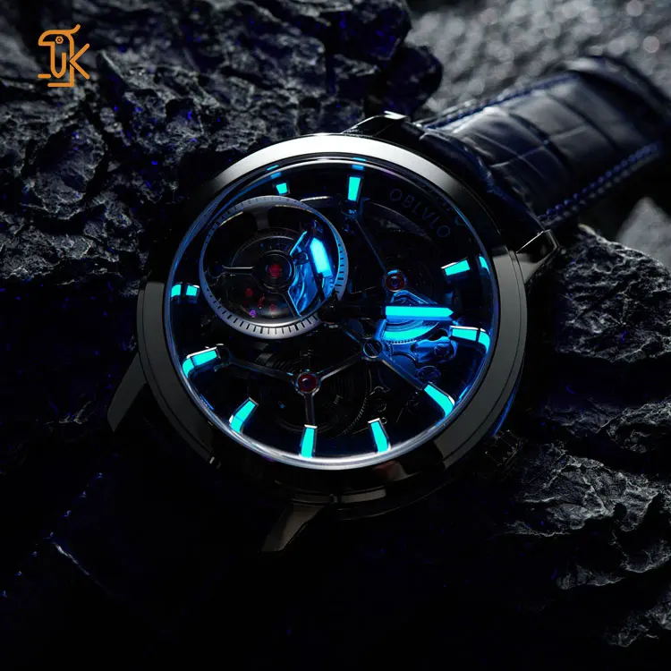 Custom ODM Working Flying Tourbillion Mechanic Watch Automatic Skeleton Men Luxury High end personalised PendulumWrist Watch