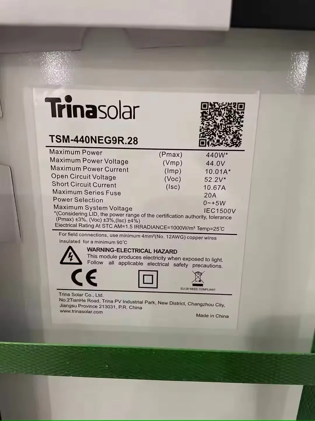 Trina TSM-NEG9R.28 Dual Glass N Type TOPCon 435W 440W 445W 450W Black Frame Solar Panels
