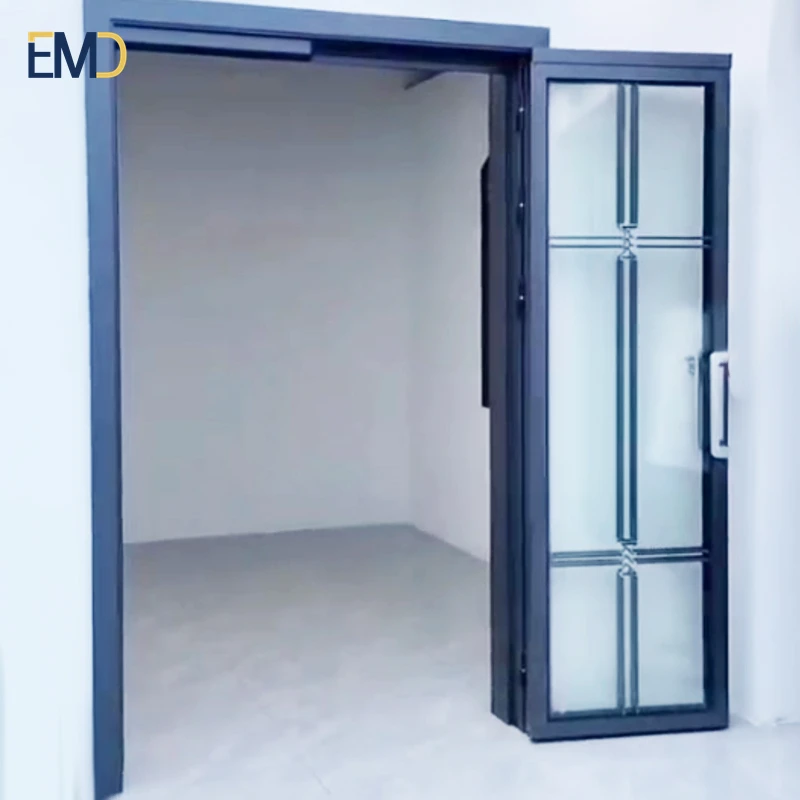 Customized balcony indoor folding Pd sliding swing double glass bathroom aluminum Pt door