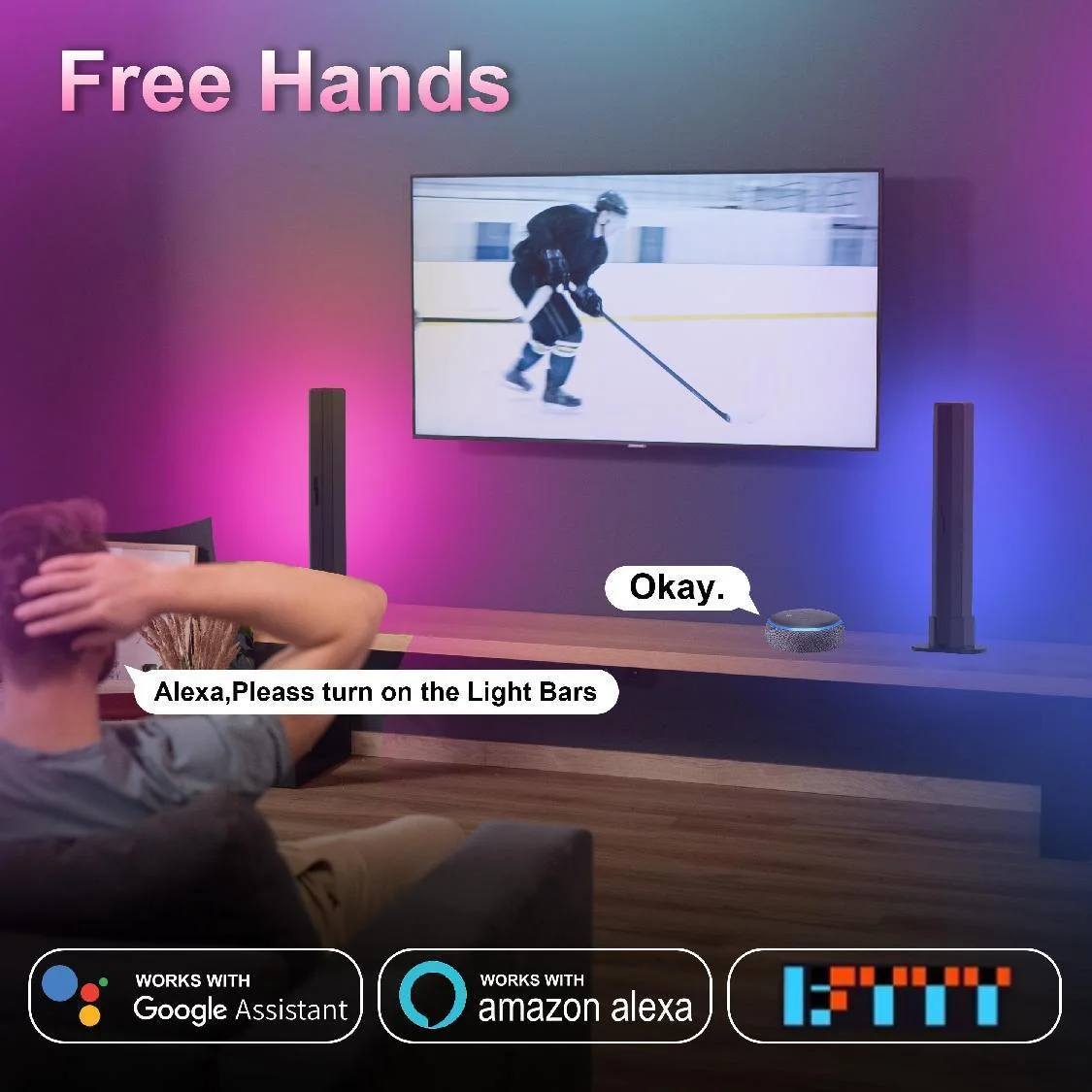 Atmosphere Smart Ambient Desktop Rwaist Seallight Pickup Rhythm Sound Recogn Hanfu Modern Strapition Activated Led Bar DC 12V 20