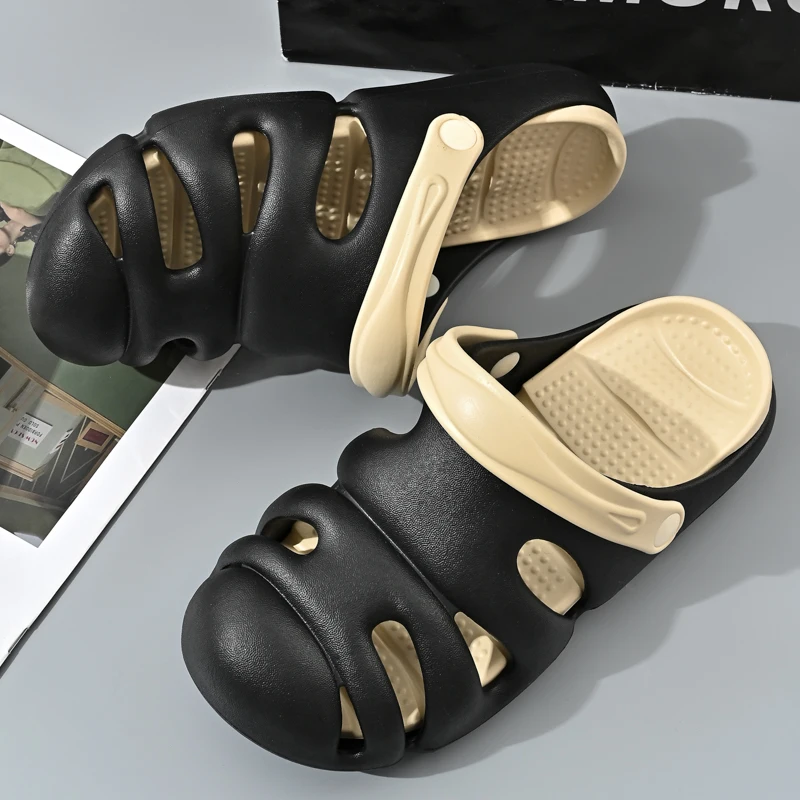 Crocs for men Beach leisure ant-collision sandals unisex outdoor summer soft black shoes women fashion garden slippers EVA clogs