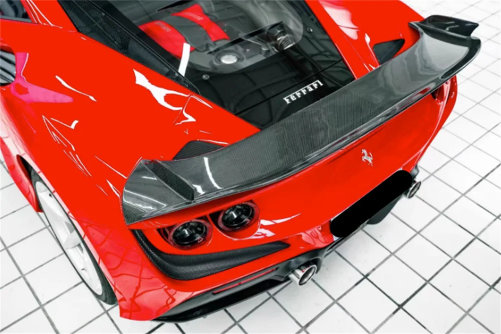 Pk style high-quality carbon fiber rear spoiler wing body kit for Ferrari F8 Tributo Spider