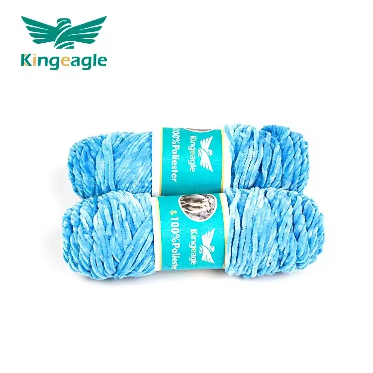 Kingeagle Hot Style 1ply Jumbo Hand Knitted Soft Wool Bulky Thread Crocheting Fuzzy Velvet Wholesale Chenille Yarn