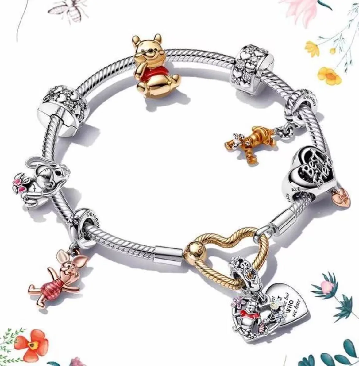 Thailand factory Original LOGO bracelet Charms Pendant Mickey snake pulsera Diy pando rae Bracelet 2024 New Dis ney