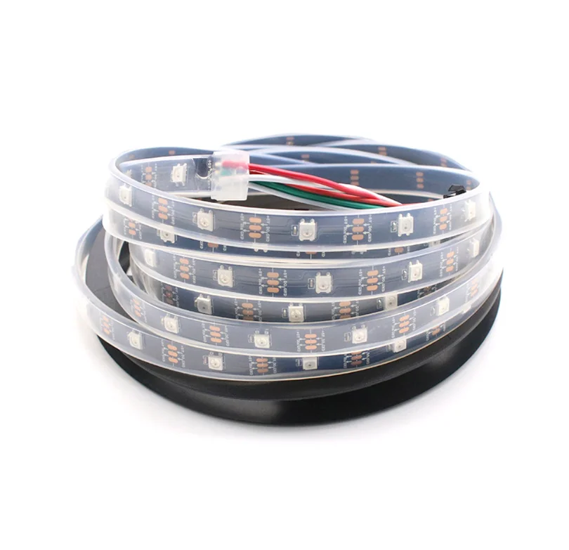 WS2812 WS2812B Led Strip RGB IP20 IP65 IP67 IP68 Individual Addressable DC 5V 12V 5050 30 60 144 Pixel Shanghai Luces Led 90 PCB