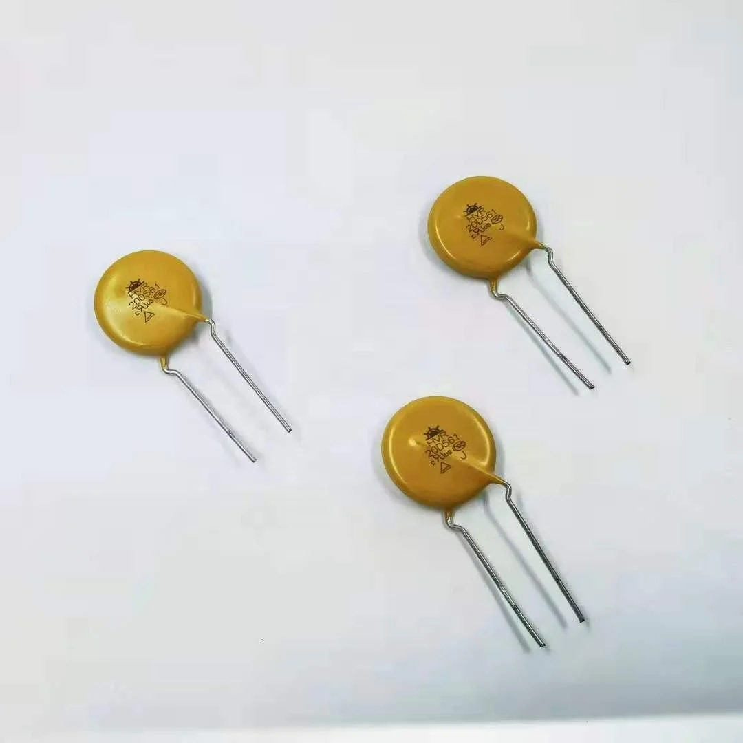 China ODM electronics components , yellow MOV 20mm  HVR20D561K zinc Oxide  Varistor for household appliances