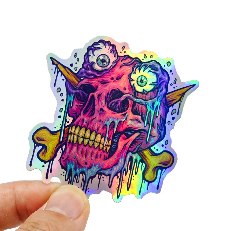 Custom Stickers Waterproof Vinyl Pvc Clear Glitter Die Cut Anime Vinyl  Holographic Sticker