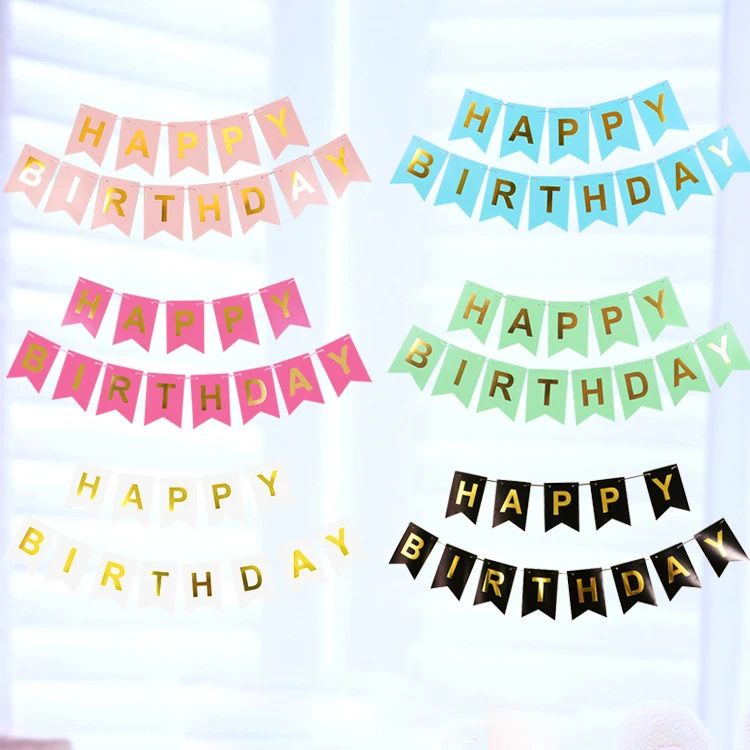  Nicro Happy Birthday Banner Letter Fishtail Party Supplies Festival