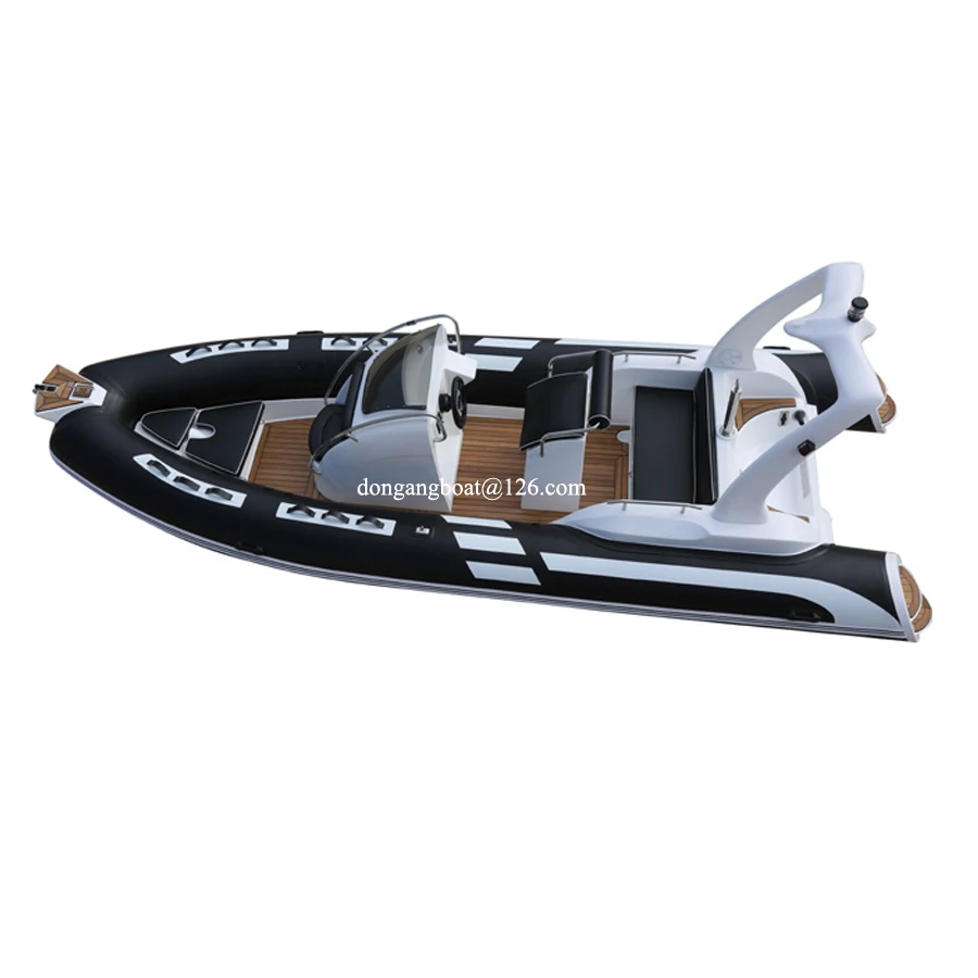 19feet center console rib boat 5.8m luxury rigid inflatiable black rib boat 580 rib boat fiberglass hull for fishing