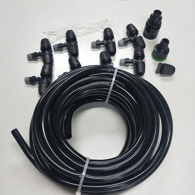 15M Water Misting System Garden DIY Mist Kits with 8 nozzles  for Greenhouses