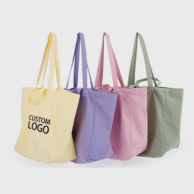 China custom fashion premium blank cotton canvas totebag wholesale tote bags color fabric supplier with embroidered logos