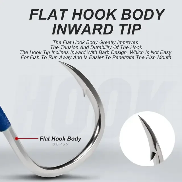 New UV Glow 1/0#-7/0# Steel Wire Assist Hook for Jig Lure Shore Jigging Twin BKK Hook for Shrimp and Squid Fishing