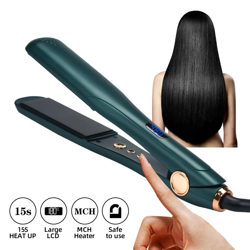 Wholesale MCH Heat 480 degree Titanium Curling Salon Portable Hair Straightener With LED Digital Display Household Flat iron