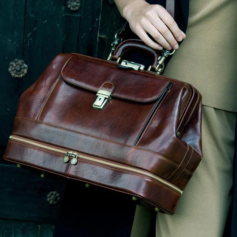 
Doctor Bag Unsix Easy To Clean Large Capacity Leather Doctor Bag 