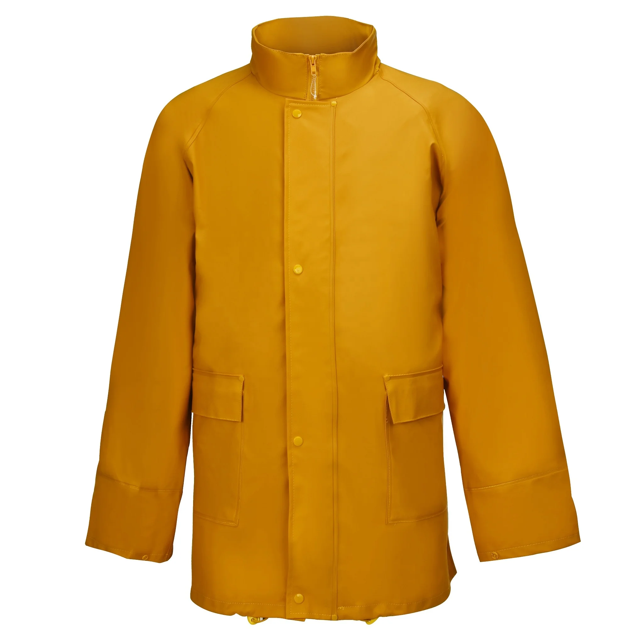 
PU/PVC polyester fabric Waterproof Rain Jacket Pants With hood for Men Women Rain Suits 