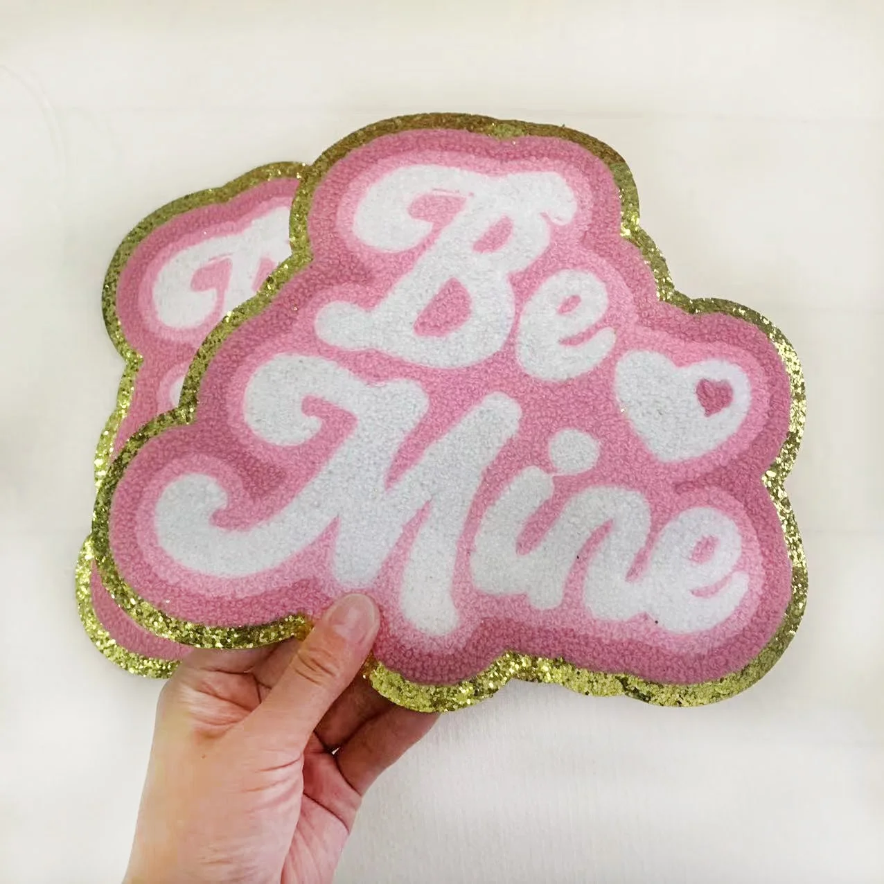 Heart Lock Machine Embroidery chenille Applique Patches Be Mine LOVE XOXO valentines chenille patches