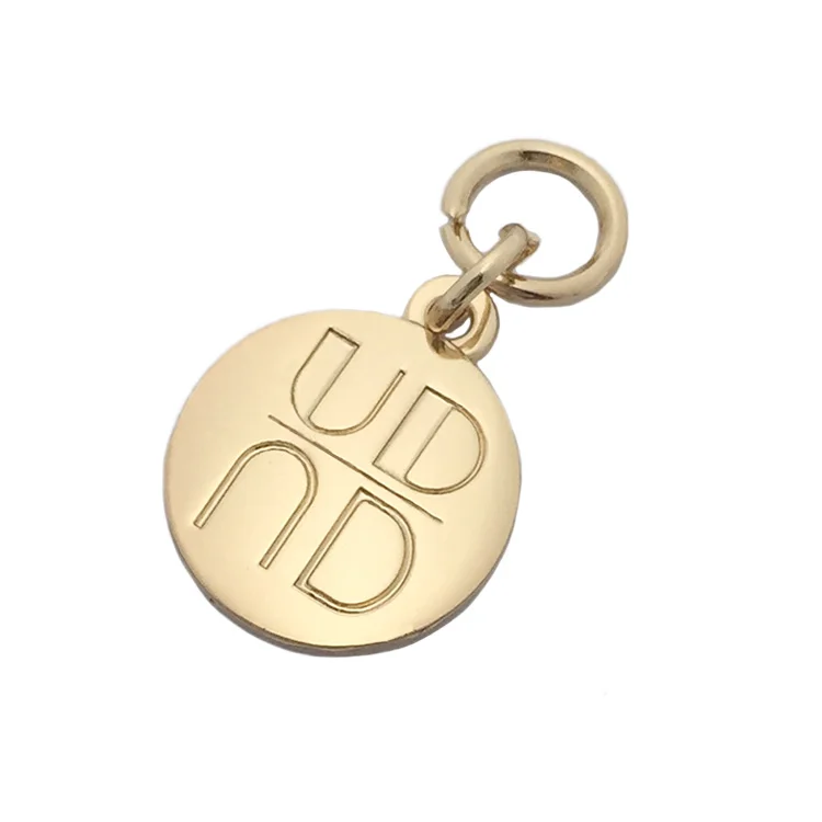 Custom metal stamped fashion branded logo beads making jewelry tags for bracelet