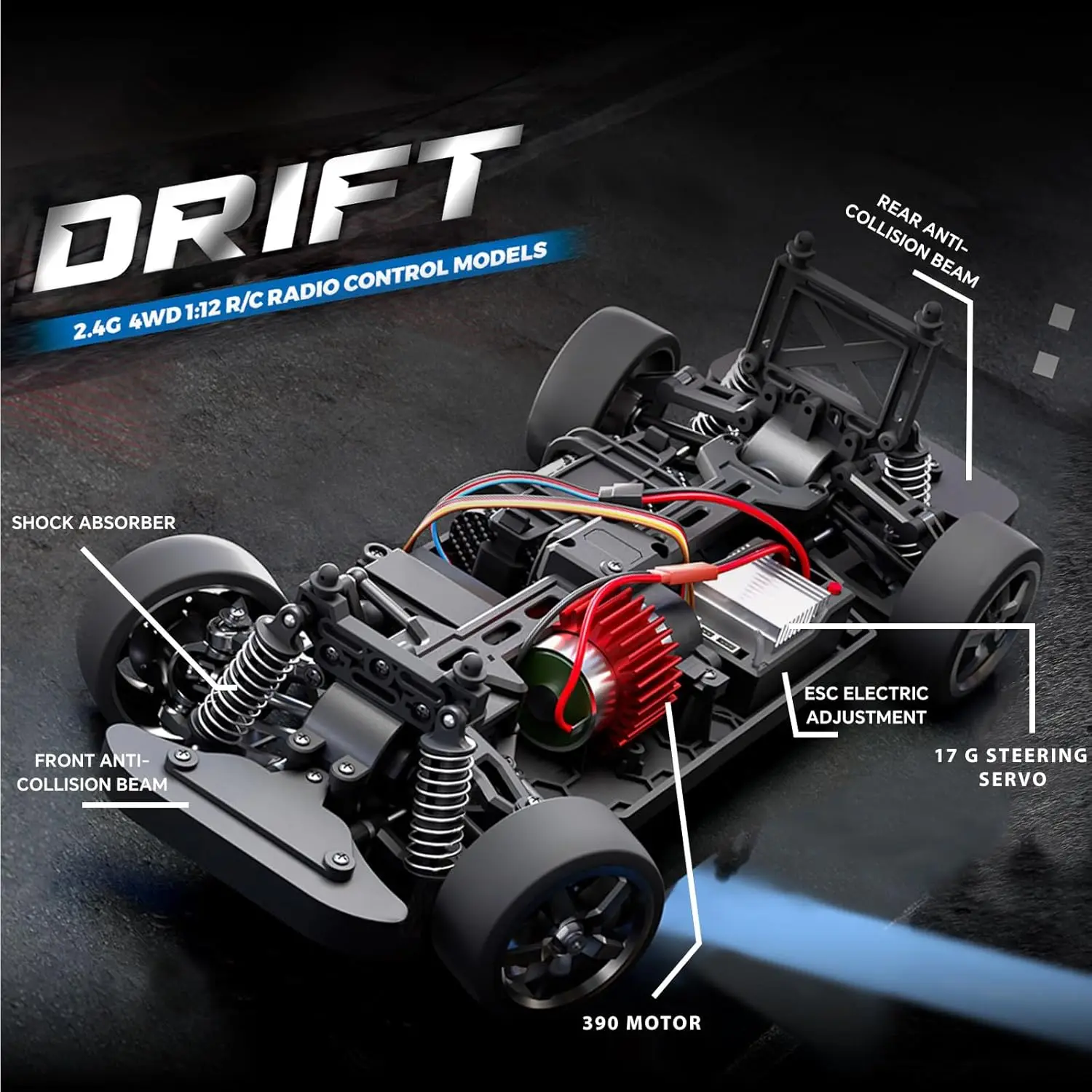 Dwi Dowellin 1:12 полномасштабный быстрый автомобиль с пультом дистанционного управления гироскопом 2 4 ГГц 35 км/ч высокая скорость производительный Радиоуправляемый Дрифтерный