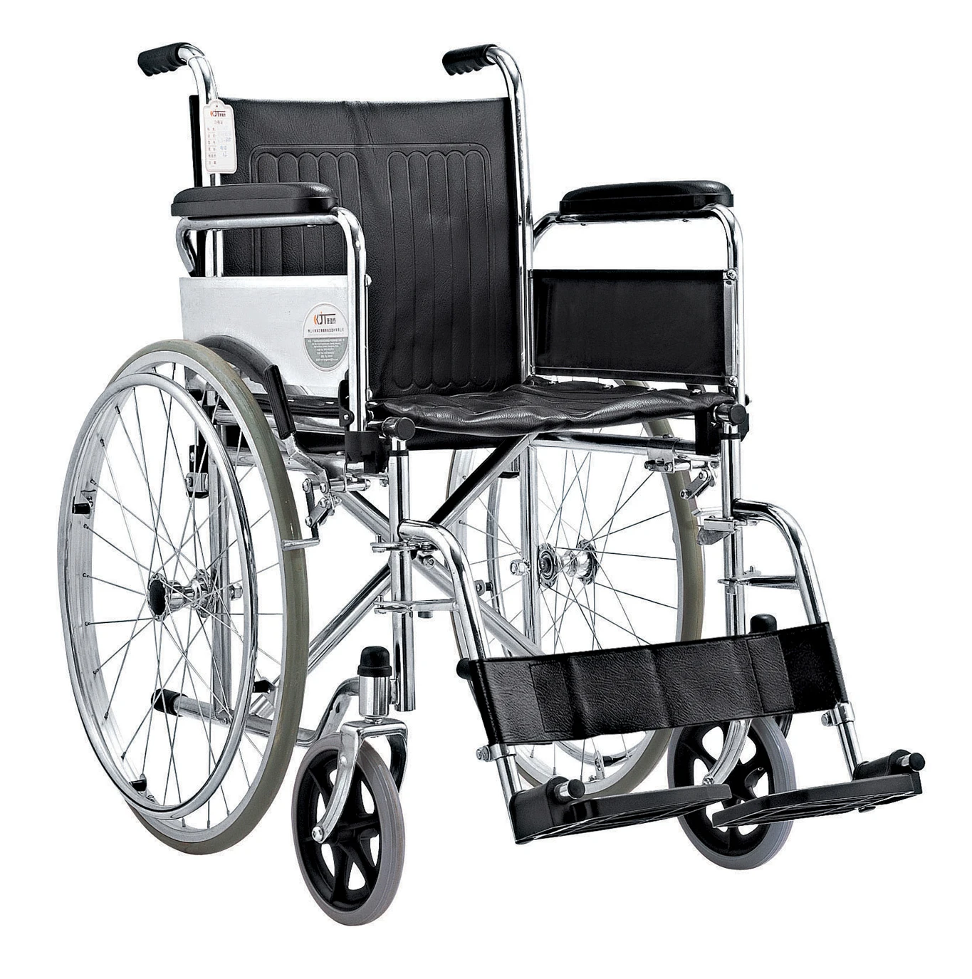 8 Front wheel 24 rear wheel with IV pole detached footrest flip up armrest steel wheelchair for elderly steel wheelchair