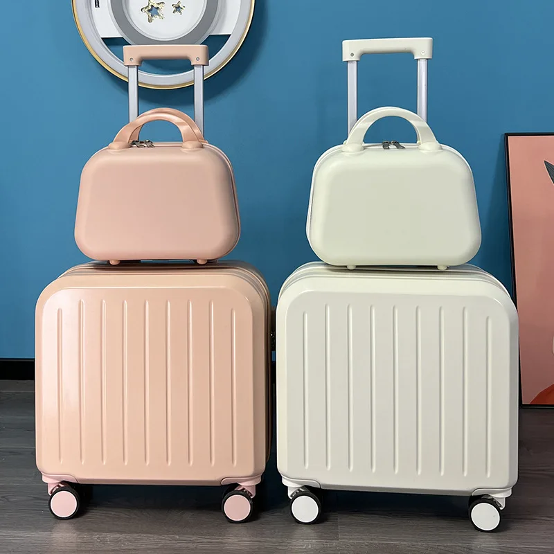 18/20 Inch Suitcase with Wheel Spinner Multifunctional Travel Suitcase Student Trolley Case Rolling Luggage Bag with Cup Holder
