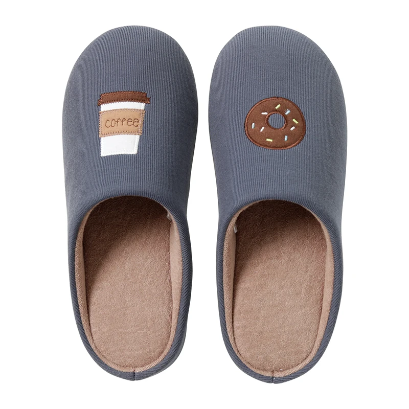 
Embroidery slippers with coffee and biscuit stitchwork winter indoor 