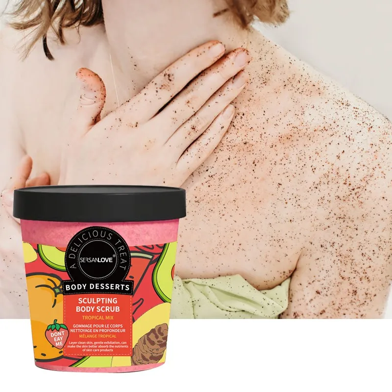 organic whitening exfoliate fruit fragrance body scrub gel