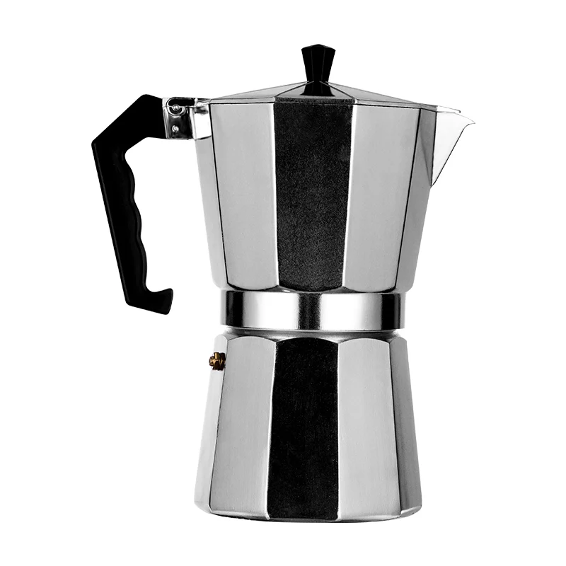 6 cups High Quality Gas Italian Stove Top Aluminium Moka Espresso Coffee Maker Moka Pot Silver Coffee Maker