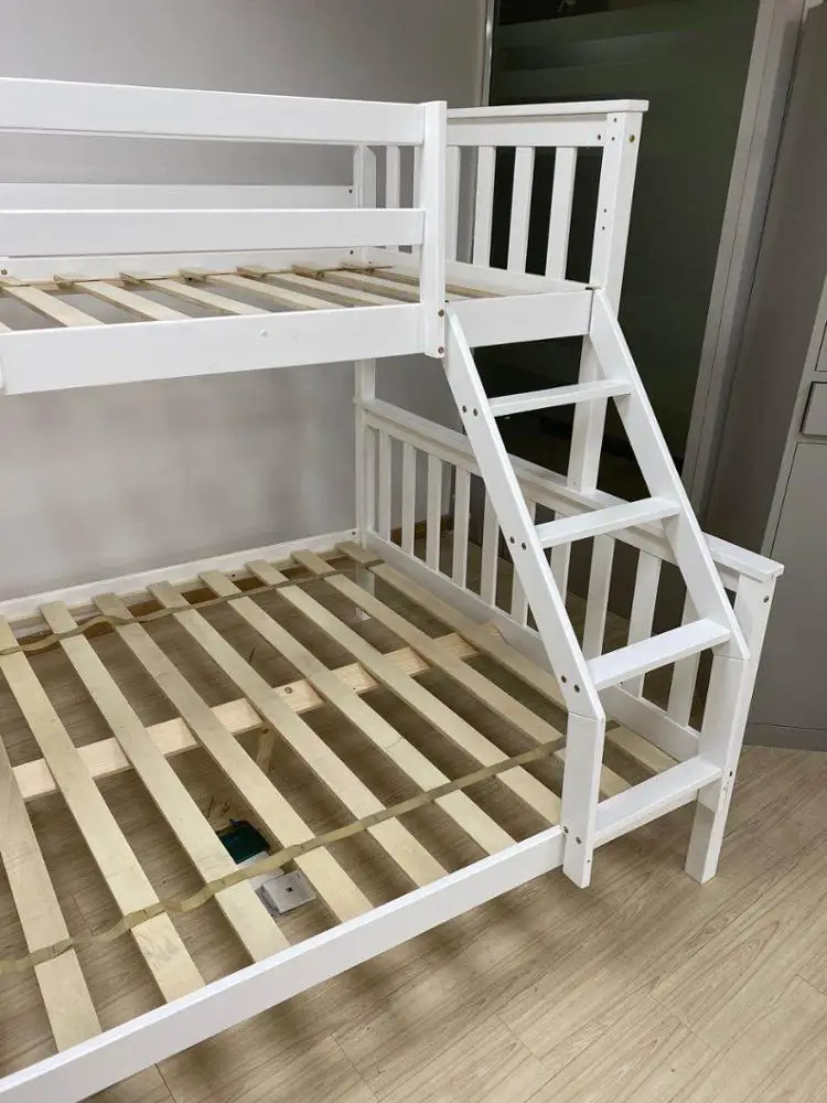 
S1532-B Hot selling triple twins bunk bed with ladder guard rail 