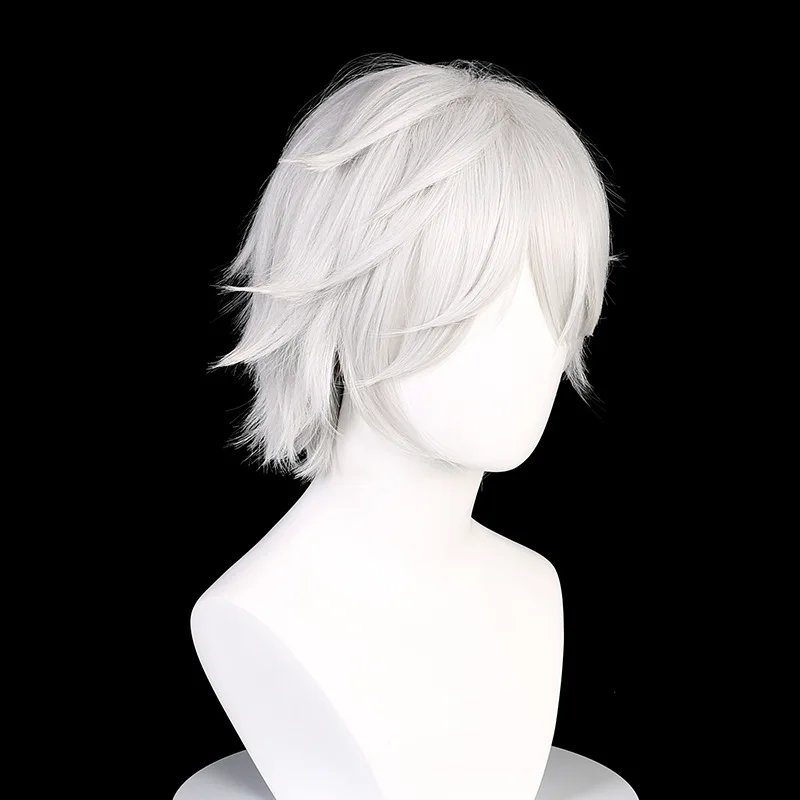 Wholesale 30cm Silver White Hypnosis Mic Aohitsugi Samatoki Wig Cosplay Synthetic Anime Heat Resistant Hair Wigs