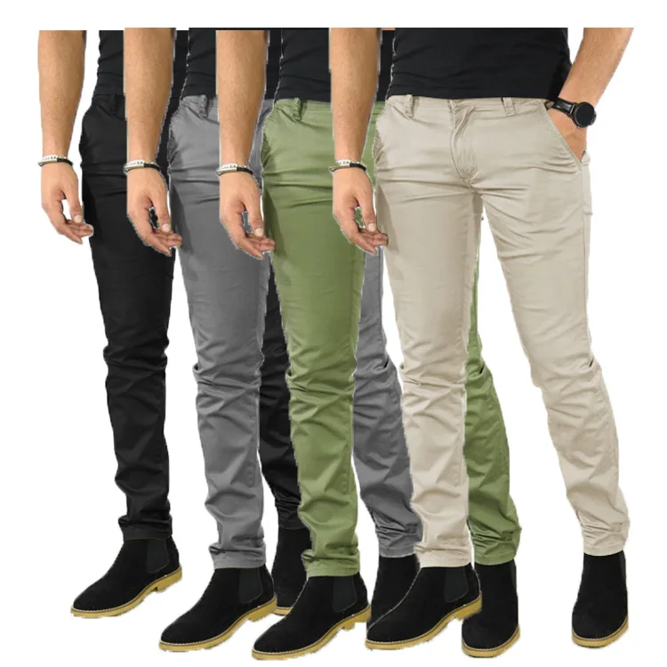 Multi Solid Color Trousers Mans Straight Pants Casual Business Pants Slim Fit Custom Chino Pants for Men