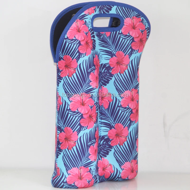 Factory Directly Sublimation Printing Neoprene Two Sets Wine Tote Bags