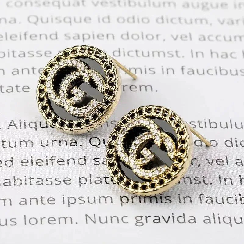 
2021 famou brand jewelry New Fashionable Letter And Pave Diamond Channel Drop Earrings Women luxury jewelry 