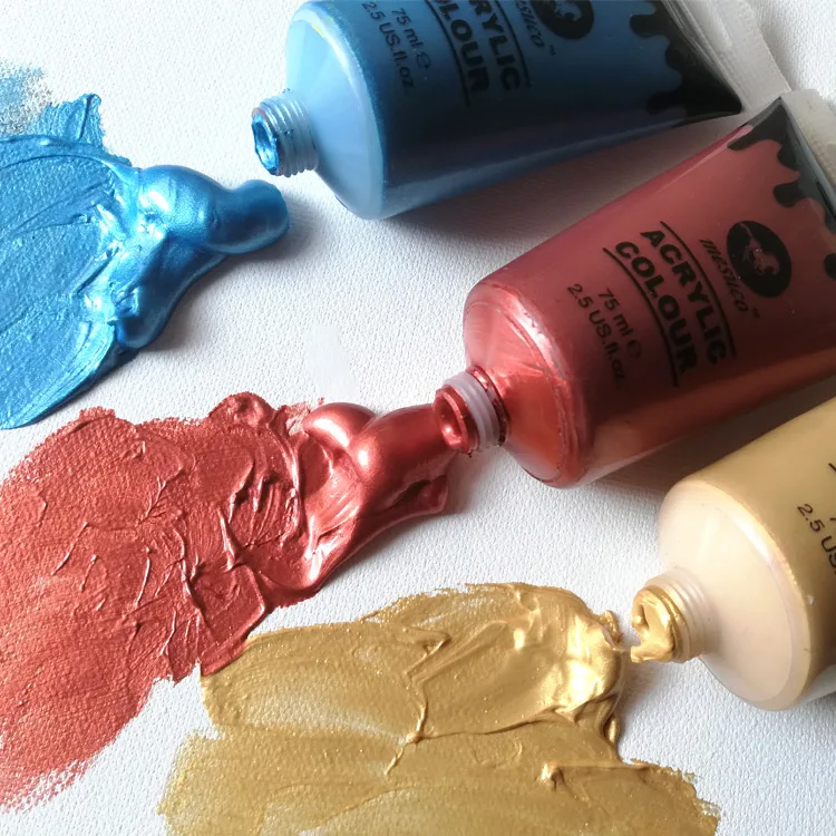 professional artist quality metallic colors acrylic paints non toxic waterproof acrylic color paints
