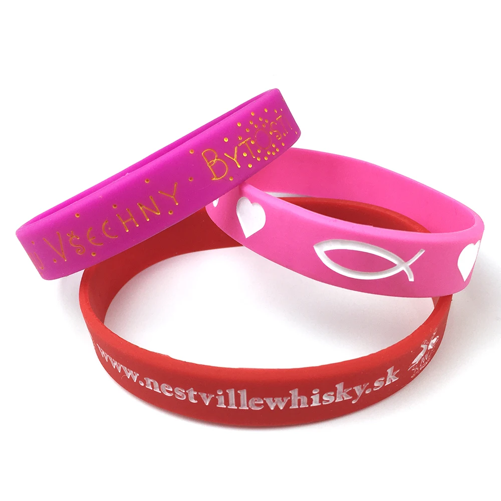 Custom Personalized Ink Injected Wrist Band Rubber Bracelet Custom Logo Silicone Wristband